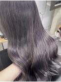 ダブルカラーミルクティーベージュレイヤーカット韓国ヘア