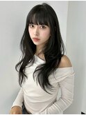 韓国くびれロング レイヤーオルチャン小顔前髪 艶髪