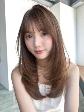 アルバム 池袋(ALBUM) 暗めカラー顔周りレイヤーフェイスフレーミングロング_F0979