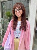 ロングパーマ/くるくるパーマ/暖色カラー