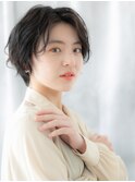 モカブラウンフレンチカジュアルショートボブt小山20代30代40代