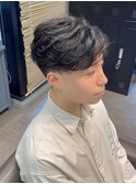 STYLE藤沢黒髪リバースセンターパートフェザーパーマ