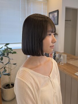 ジジ 宇都宮(Gigi) 髪質改善/ミニボブ/オリーブカラー/伸ばしかけヘア/宇都宮/鶴田