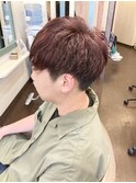 ツーブロックショート【ツートンカラーレッド系】