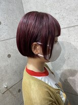 ヘアサロン ドットプラス 町田店(dot. plus) ショートボブ×ワインレッド