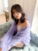 〈藤間〉ナチュラル韓国ガーリー/アッシュグレージュ/暗髪ヘア