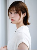 ぱっつん前髪シンプルストレート愛されショートフェイスレイヤー