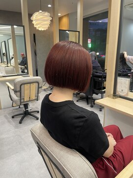 レム 長町店(L.E.M) ブリーチなしピンクボブ