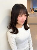 顔まわりレイヤー/ダークブラウン/艶カラー