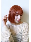 グラデーションボブ×オレンジカラー