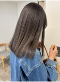 ダブルカラーアッシュグレージュ＊艶髪ストレート透明感カラー