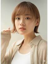 アース 大曽根店(HAIR&MAKE EARTH) earthショートレイヤーボブミルクティー丸みショートボブ