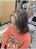 メンズロングゆるウェーブハイライト