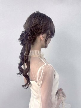 銀座新橋着付けヘアセットサロン［N］ 編み込みツインテール/ウェーブヘア/結婚式/ヘアセット/銀座