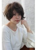 小顔ひし形 レイヤーカット 透明感カラー