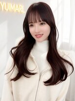 ユイマァル 倉敷(YUIMARL)&nbsp;倉敷韓国風くびれ巻き20代30代ブリーチなしダブルカラーボルドー