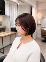 フォト 新宿三丁目(foto) 地毛風縮毛矯正韓国風顔まわりレイヤー小顔ボブ切りっぱなしボブ