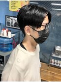 ツーブロック×センターパート