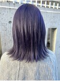 パープルカラーのくびれ外ハネボブ