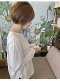 丸みが可愛いショートボブ＊オリーブアッシュカラー*Bambi松平愛