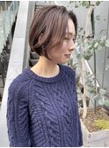 NUDE20代30代40代 ピンクベージュ丸みショート大人ショートボブ