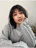 こなれミディ外はねボブフェイスフレーミング大人可愛い20代30代