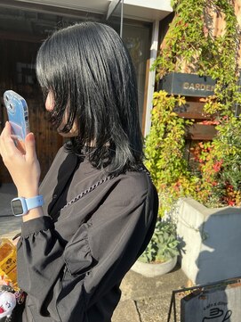 へアサロンアンドカフェガーデン(hair salon&cafe GARDEN) ブリーチなしカラー/ブルーブラック/フェイスレイヤー
