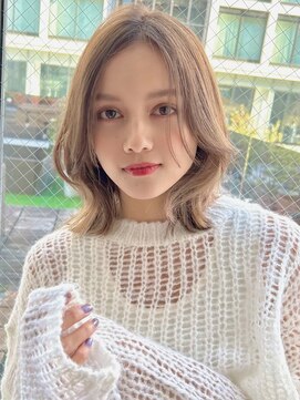 バイオレット 表参道店(Violet) くびれボブミルクティーブラウン根本パーマ