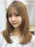韓国風レイヤーカット髪質改善ダブルカラーハッシュカット
