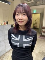 ノル 栄矢場町(nol)&nbsp;ブリーチなしピンクラベンダー × ミディアムレイヤーカット