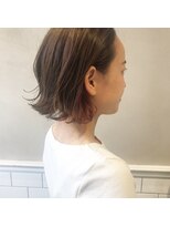 フェンヘアーアイス 中目黒(Fen.hair ici)&nbsp;切りっぱなしボブ ポイントカラー スモーキーピンク
