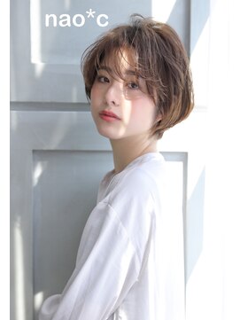 ナオシ トレス 富雄店(nao*c tres) 【奈良/富雄nao*c】丸みシルエットの柔らかくせ毛風ショートヘア
