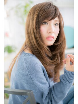 ミック 日暮里店(miq) ショコラグレージュ斜めバングワンカール小顔レイヤーc1