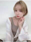 大人かわいいハイトーンボブ