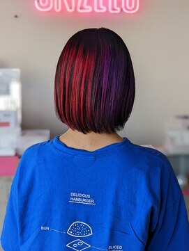 アンゼロ(UNZELO) 2色メッシュ：レッド＆パープル