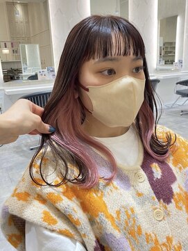 ラ ブレス 梅田茶屋町(LaBless) ペールピンク/インナーカラー/mahiro/大人可愛い 20代 30代 40代