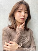 大人可愛いくびれミディアム20代30代40代シルキーベージュ