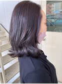 くびレイヤー ダークラベンダーピンク 外ハネレイヤーボブ
