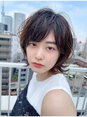 大人かわいい/レイヤーロング/グレーベージュ/前髪パーマ/錦糸町