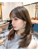 ミニウルフレイヤーカット顔周り前髪韓国ミディアムロング北千住