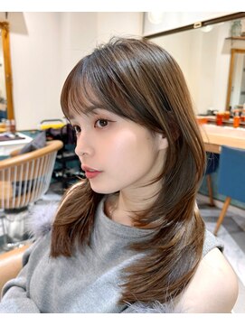 ロンドアベニール 北千住(Lond avenir) ミニウルフレイヤーカット顔周り前髪韓国ミディアムロング北千住