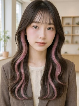 ミーム 原宿 表参道(meme) ”韓国風インナーカラー×レイヤーカット