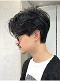マッシュセンターパートスパイキーショートメンズカットmen's
