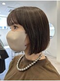 大人上品シークレットハイライトボブ極細ナチュラルハイライト