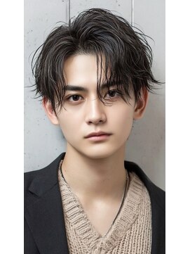 ノイエ 原宿 北参道(NoIE) フェザーパーマシャドウパーマダークブラウンニュアンスパーマ