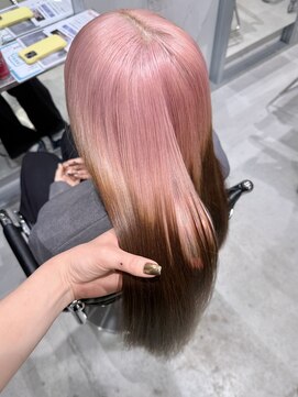 イリス 名古屋 名駅(Iris) pink×brown rootscolor