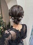 結婚式参列お呼ばれヘアセット/ボブシニヨンヘアアレンジ/お団子