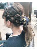 スカーフを使った簡単アレンジ/ポニーテール/ヘアセット/綱島