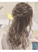 ゆるふわハーフアップスタイル
