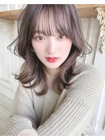 アリスバイアフロート 自由が丘(ALICe by AFLOAT)&nbsp;ミディアムくびれクアンク（前髪イメチェンラベンダーカラー）